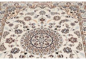 Tappeto Nain 6la Medaglione Floreale Avorio Blu Scuro Corsia 87x412 Cm