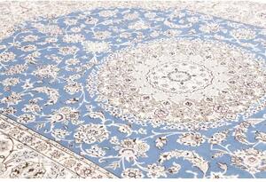 Tappeto Nain 9la Medaglione Floreale Azzurro Avorio 250x358 Cm