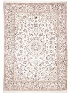 Tappeto Nain 9la Medaglione Floreale Avorio Blu 250x350 Cm