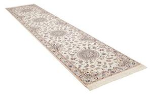 Tappeto Nain 6la Medaglione Floreale Avorio Blu Scuro Corsia 87x412 Cm