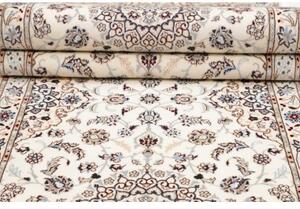 Tappeto Nain 6la Medaglione Floreale Avorio Blu Scuro Corsia 87x412 Cm