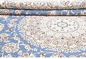 Tappeto Nain 9la Medaglione Floreale Azzurro Avorio 250x358 Cm