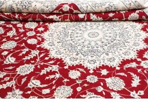 Tappeto Nain 9la Medaglione Floreale Rosso Avorio 250x340 Cm