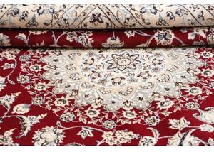 Tappeto Nain 9la Medaglione Floreale Rosso Avorio 208x262 Cm
