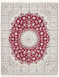 Tappeto Nain 9la Medaglione Floreale Rosso Avorio 208x262 Cm