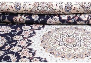 Tappeto Nain 9la Medaglione Floreale Blu Scuro Avorio 250x355 Cm