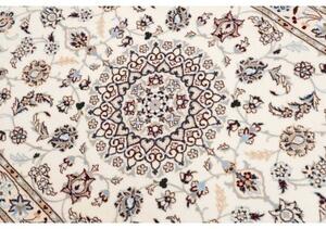 Tappeto Nain 6la Medaglione Floreale Avorio Blu Scuro Corsia 87x412 Cm