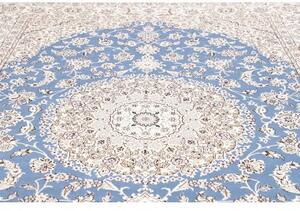 Tappeto Nain 9la Medaglione Floreale Azzurro Avorio 250x358 Cm