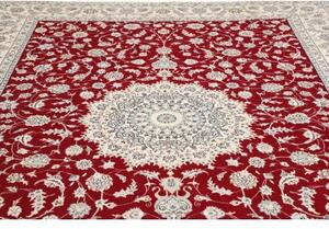 Tappeto Nain 9la Medaglione Floreale Rosso Avorio 250x340 Cm