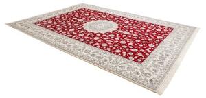 Tappeto Nain 9la Medaglione Floreale Rosso Avorio 250x340 Cm