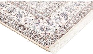 Tappeto Nain 9la Medaglione Floreale Verde Ottanio Avorio 248x355 Cm
