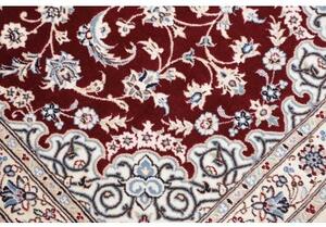 Tappeto Nain 6la Medaglione Floreale Bordeaux Avorio Corsia 80x210 Cm