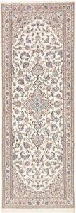 Tappeto Nain 6la Medaglione Floreale Avorio Blu Corsia 79x220 Cm