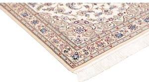 Tappeto Nain 6la Medaglione Floreale Avorio Blu Corsia 79x220 Cm