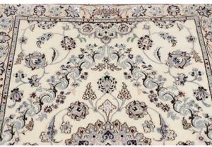 Tappeto Nain 6la Medaglione Floreale Avorio Blu Corsia 80x422 Cm