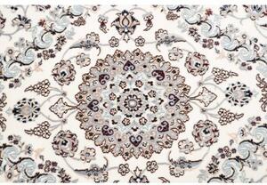 Tappeto Nain 6la Medaglione Floreale Avorio Blu Corsia 86x540 Cm