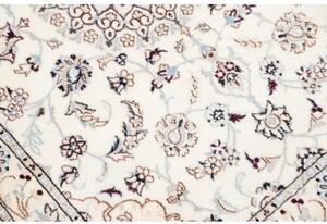 Tappeto Nain 6la Medaglione Floreale Avorio Blu Corsia 87x400 Cm