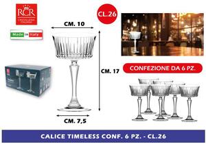 Rcr Cristallerie Set 6 Calici Timeless Capacit 26 cl in Vetro - RCR280421
