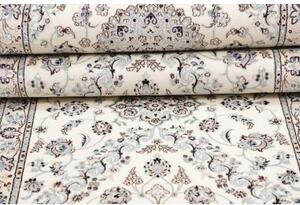 Tappeto Nain 6la Medaglione Floreale Avorio Blu Corsia 80x422 Cm