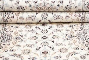 Tappeto Nain 6la Medaglione Floreale Avorio Blu Corsia 87x400 Cm