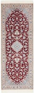 Tappeto Nain 6la Medaglione Floreale Bordeaux Avorio Corsia 80x210 Cm