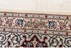 Tappeto Nain 6la Medaglione Floreale Bordeaux Avorio Corsia 80x210 Cm