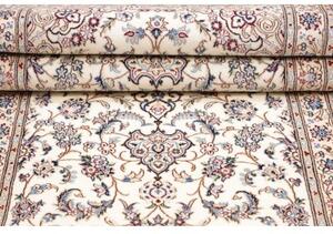Tappeto Nain 6la Medaglione Floreale Avorio Blu Corsia 79x220 Cm