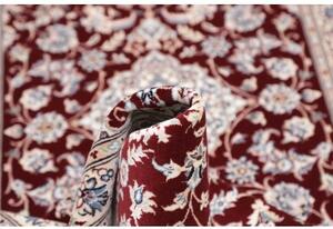 Tappeto Nain 6la Medaglione Floreale Bordeaux Avorio Corsia 80x210 Cm