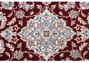 Tappeto Nain 6la Medaglione Floreale Bordeaux Avorio Corsia 80x210 Cm