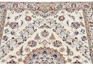 Tappeto Nain 6la Medaglione Floreale Avorio Blu Corsia 82x540 Cm