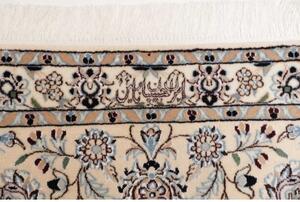 Tappeto Nain 6la Medaglione Floreale Blu Scuro Avorio Quadrato 214x206 Cm