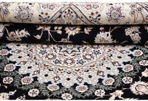 Tappeto Nain 6la Medaglione Floreale Blu Scuro Avorio Quadrato 214x206 Cm