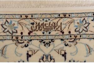Tappeto Nain 6la Medaglione Floreale Avorio Blu Corsia 87x400 Cm