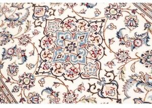 Tappeto Nain 6la Medaglione Floreale Avorio Blu Corsia 79x220 Cm