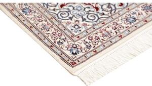 Tappeto Nain 6la Medaglione Floreale Bordeaux Avorio Corsia 80x210 Cm