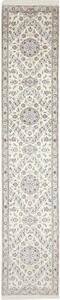 Tappeto Nain 6la Medaglione Floreale Avorio Blu Corsia 80x422 Cm
