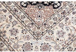 Tappeto Nain 6la Medaglione Floreale Blu Scuro Avorio Quadrato 214x206 Cm