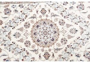 Tappeto Nain 6la Medaglione Floreale Avorio Blu Corsia 82x540 Cm
