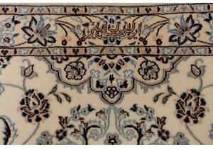 Tappeto Nain 6la Medaglione Floreale Avorio Blu Corsia 86x540 Cm