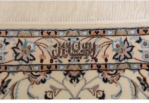 Tappeto Nain 6la Medaglione Floreale Avorio Blu Scuro Corsia 80x600 Cm