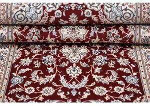 Tappeto Nain 6la Medaglione Floreale Bordeaux Avorio Corsia 80x210 Cm