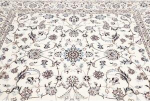 Tappeto Nain 6la Medaglione Floreale Avorio Blu Quadrato 208x210 Cm