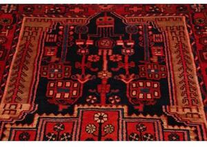 Tappeto Hamadan Stilizzato Rosso Blu Scuro Corsia 112x480 Cm