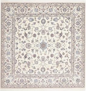 Tappeto Nain 6la Medaglione Floreale Avorio Blu Quadrato 208x210 Cm