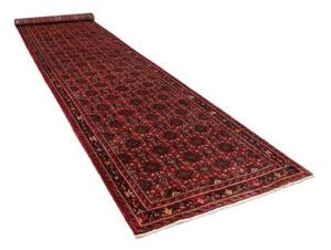 Tappeto Hamadan Stilizzato Rosso Scuro Blu Scuro Corsia 120x510 Cm