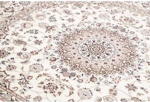 Tappeto Nain 6la Medaglione Floreale Avorio Blu Quadrato 205x213 Cm