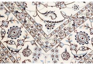 Tappeto Nain 6la Medaglione Floreale Avorio Blu Quadrato 208x210 Cm
