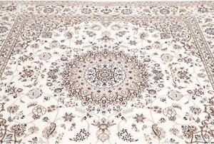Tappeto Nain 6la Medaglione Floreale Avorio Blu Quadrato 205x213 Cm