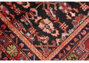 Tappeto Hamadan Stilizzato Nero Rosso Corsia 110x515 Cm
