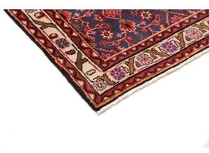 Tappeto Hamadan Stilizzato Blu Scuro Rosso Corsia 100x410 Cm